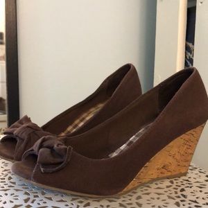 Brown Wedges, Size 7.5, used but in good condition